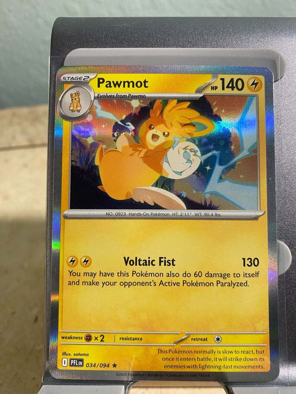 Pokemon Pawmot #034/094 Phantasmal Flames Holo Rare